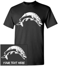 Northern Pike T-Shirt, Men Women Kids Long Personalized Custom Tee fish fishing