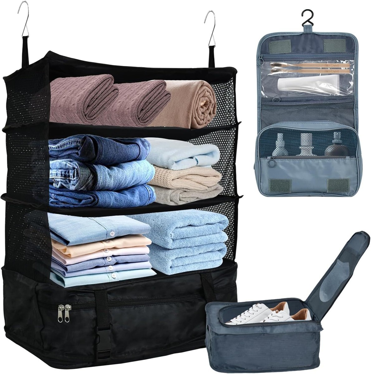 BEISHIDA Carry On Closet Luggage,Hanging Packing Cubes for Travel