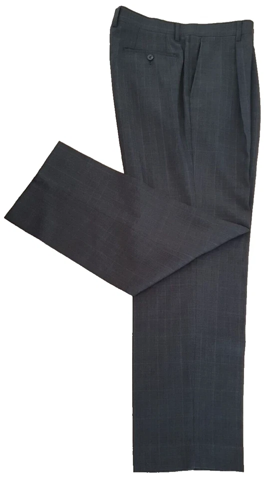 Traje George Hombre 2 Piezas Ch40"L W32" L33" Gris Carbón Cuadros Foto 4 de 4