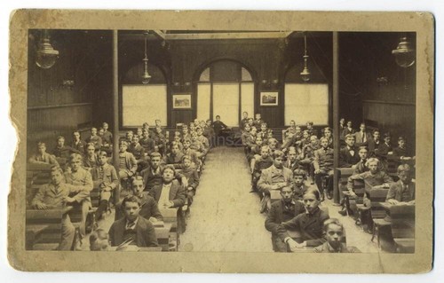 PAIR 1893 photographs ALGEBRA class DOBBS FERRY Westchester NY students teachers - Picture 2 of 5