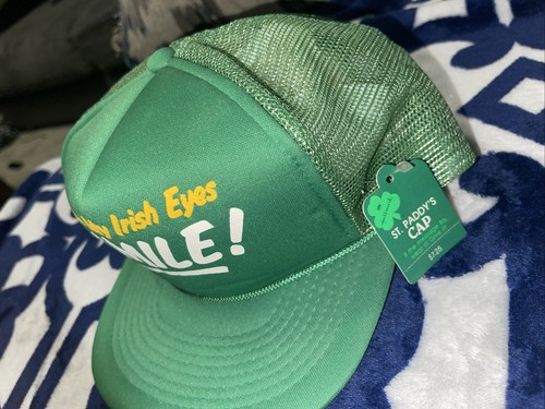 Vintage Make My Irish Eyes Smile Trucker Hat Snapback Cap St Patricks Day (40) - Picture 2 of 5