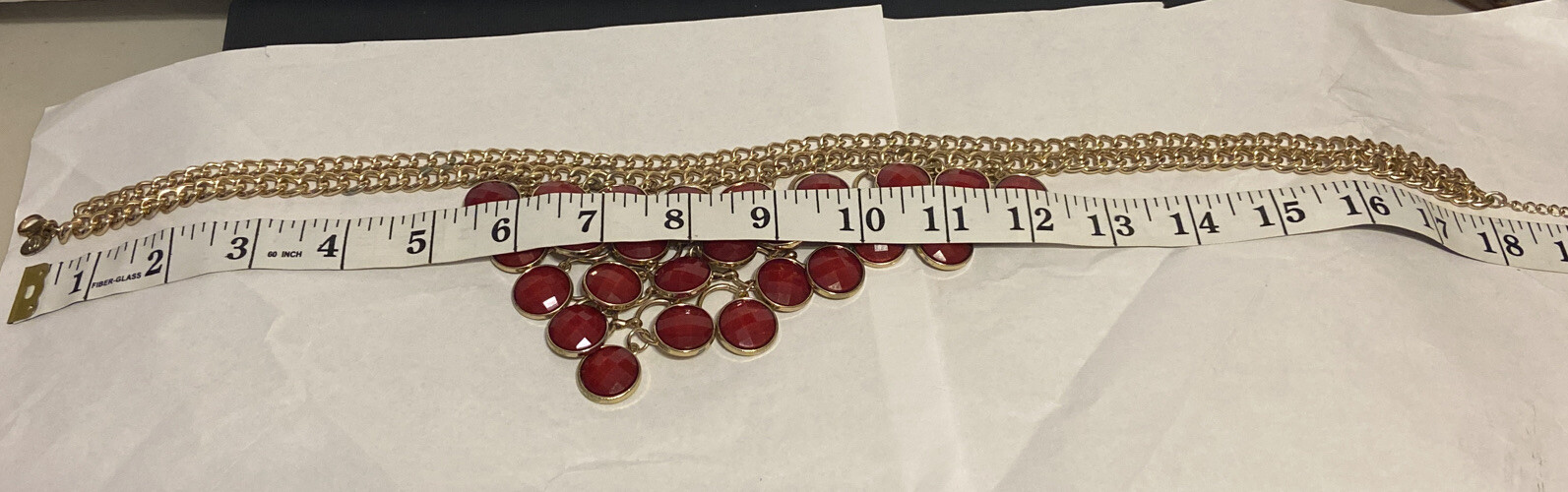 Coro Statement Necklace  Reversible Beautiful Red… - image 6