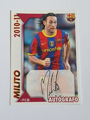 Gabi Milito Printed Signature #47 Panini Official FC Barcelona Set 2010-11 Rare