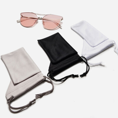 Sunglasses Eyeglasses Soft Cloth Drawstring Dust Pouch Carry Bag Glasses  Case