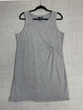 Gap Dress Womens Large Heather Grey Tank Ruched Twist 