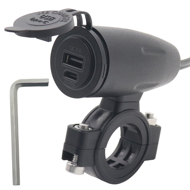 Car Socket 12V 24V 45W PD USB C & 18W QC3.0 USB Outlet for Galaxy Note 20/10 S21