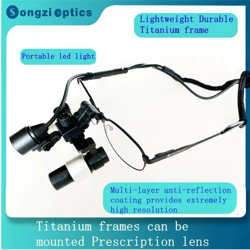 4X 5X 6X Optional Titanium Frame Kepler Surgical Loupes Dental Loupes with Light