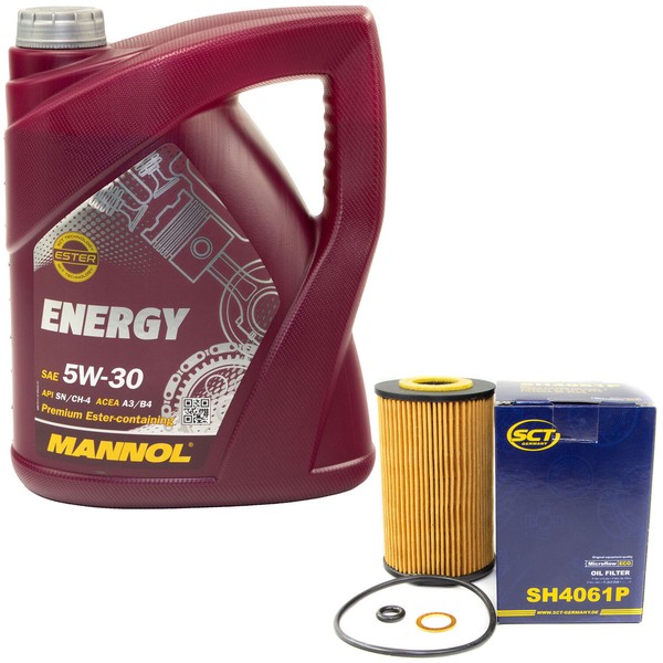MotoröL Set 5W-30 5 Liter + ÖLfilter SH 4061 P FüR Hyundai I20 I40 KIA Cee D Rio-image