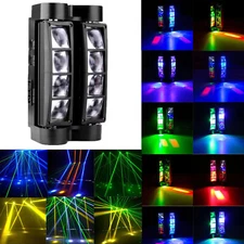 80W 8LED Laser Spider Moving Head Beam Stage Lighting RGBW DMX Disco DJ Lights