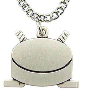 Religious Gifts Sterling Silver Hockey Medal with Saint Christopher Protect This