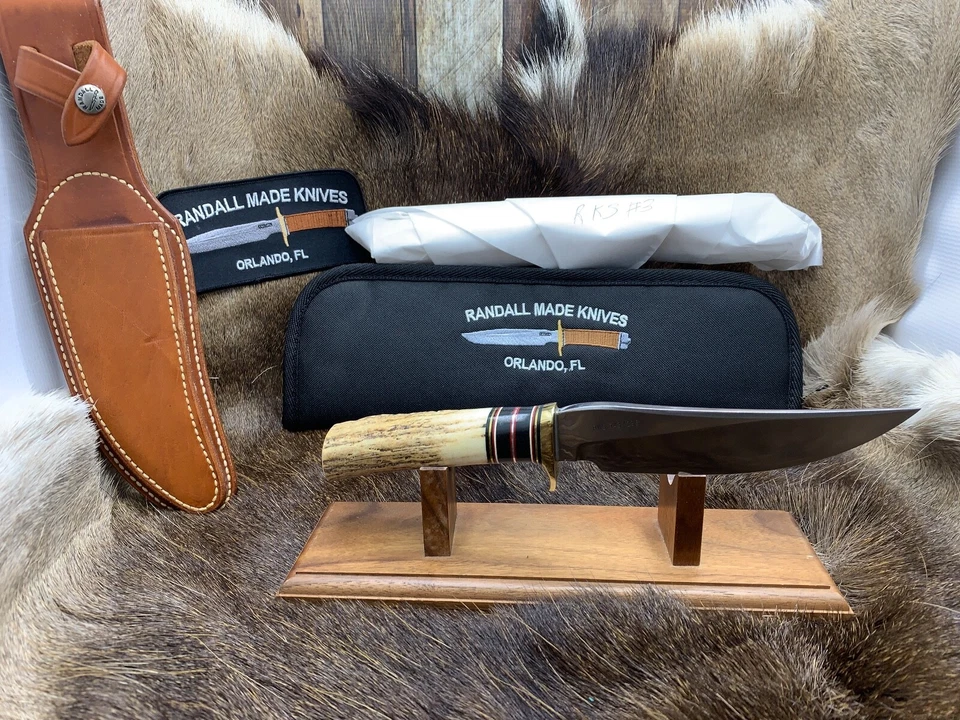 Cuchillo Randall Modelo RKS Club #3 1997 con asas de ciervo funda de cuero como nuevo++++ Foto 2 de 4