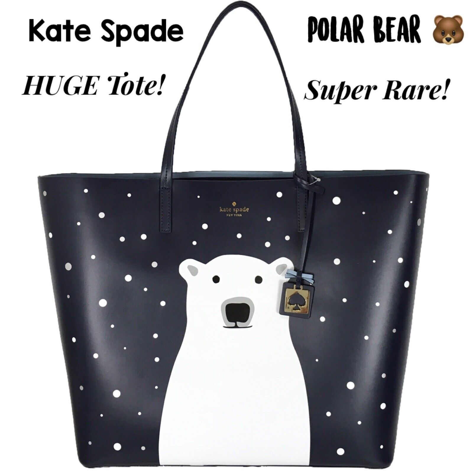 Kate Spade Cold Comforts Polar Bear XL Tote Rare | eBay