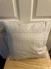 New Ralph Lauren Anya Bandana Grey Decorative Bed Pillow 18x18