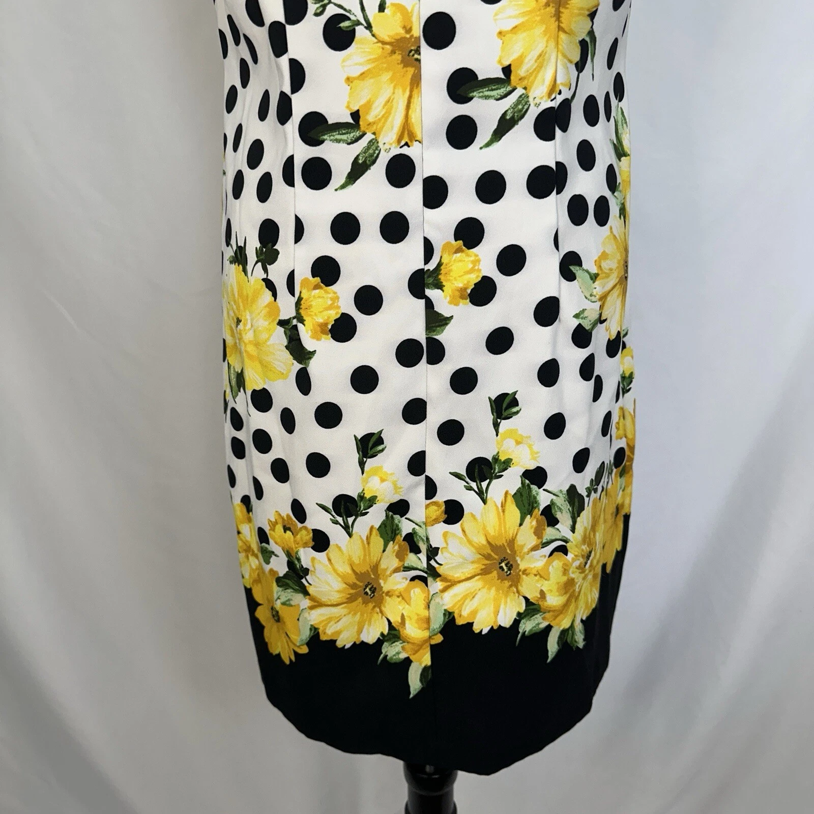 Abito donna Alyx taglia 8 girasoli a pois midi tubino senza maniche estivo