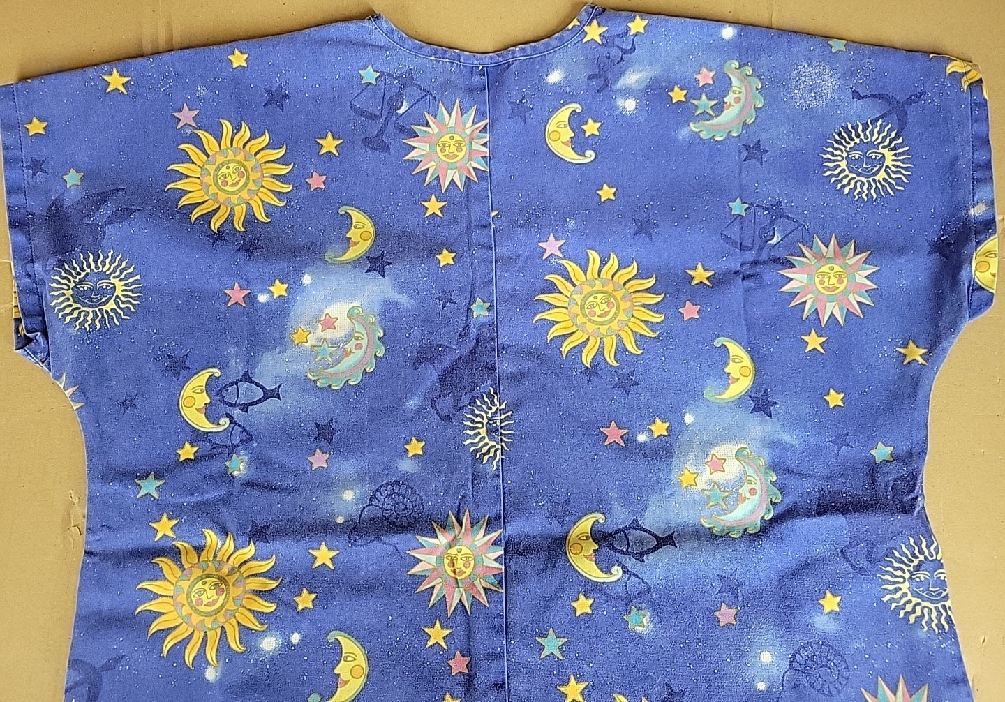 Sun Moon & Stars Simply Basic Blue Medium Scrub T… - image 12