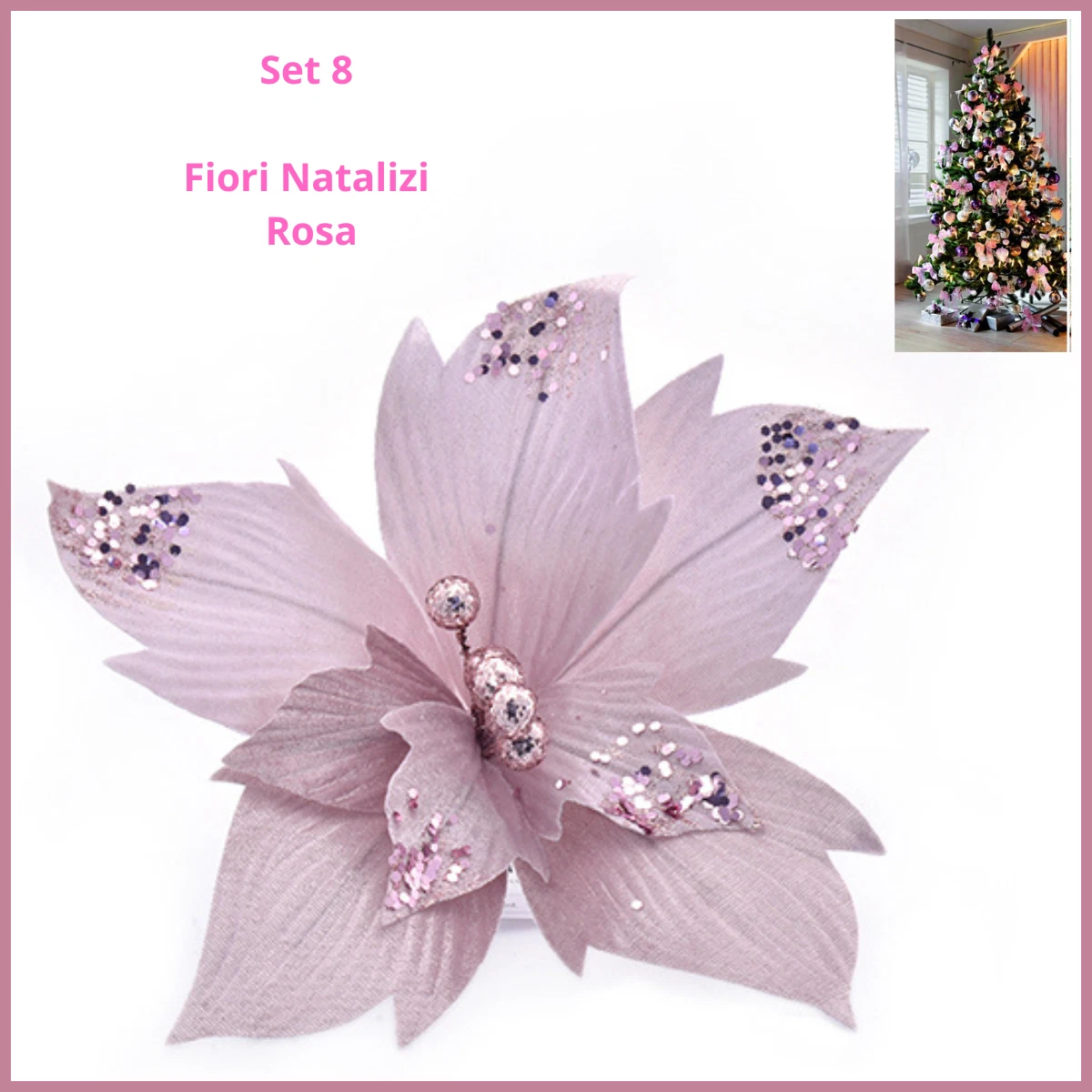 30 Fiori Di Natale Artificiali Con Glitter E Clip – Oro, Rossi E Argentati – Perfetti Per Albero E Decorazioni Natalizie