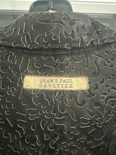 Jean Paul Gaultier Black Textured Blazer Jacket Embossed Pattern Button Details - Picture 3 of 8