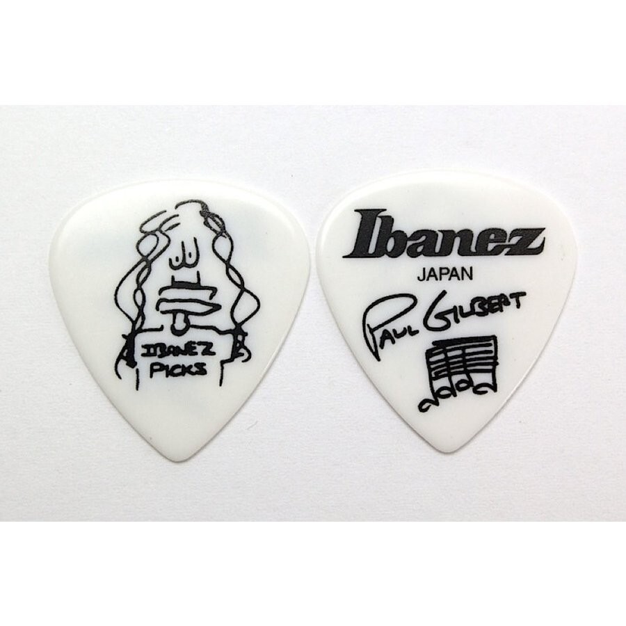 Ibanez Guitar Pick PAUL GILBERT Signature Model WHITE 1.0mm Brand New 12set