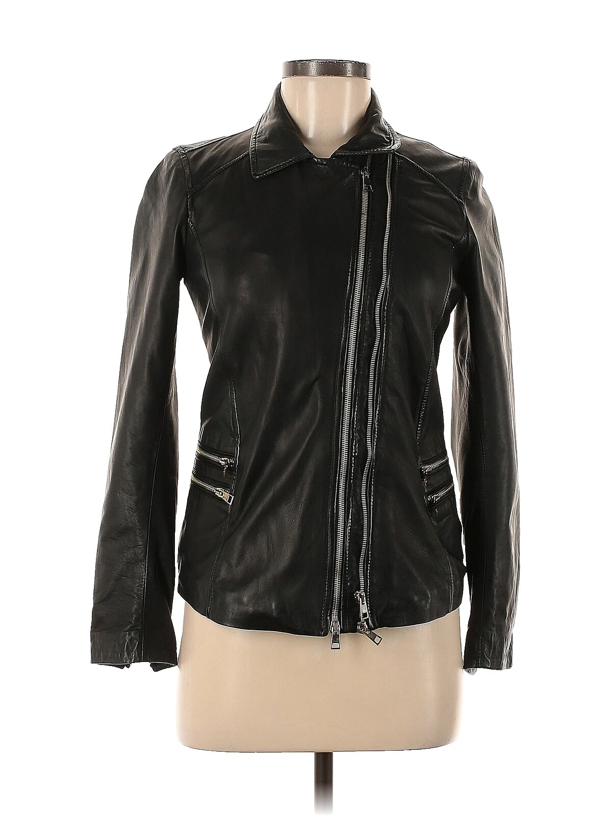 Tamaño Regular Negro Vera Pelle abrigos, chaquetas y chalecos para Mujeres