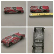 Vintage Tootsie Toy Chevrolet Corvette Red Die Cast 4" Long U.S.A.