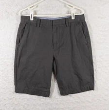 J Crew Shorts Mens 32 Gray Chino Flat Front Casual Field Camp 10" Inseam 14054
