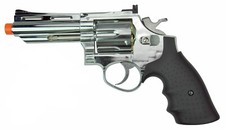 CHROME HFC 44 Magnum 4" Barrel Revolver Green Gas Airsoft Pistol Handgun HG-132C