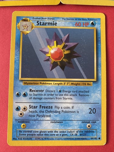 Staryu Pokemon Card 65/102 Rare - Picture 2 of 3