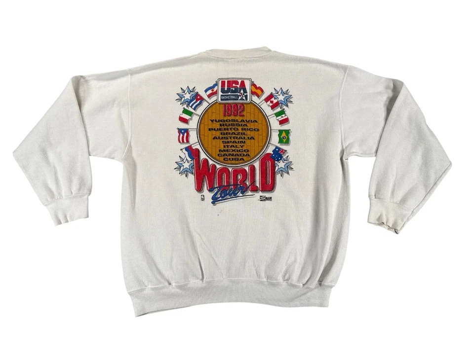 Sudadera de baloncesto vintage Salem EE. UU. para hombre XL blanca 1992 equipo de América hecha en Foto 2 de 4