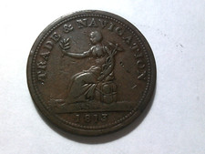 1813 NOVA SCOTIA - TRADE & NAVIGATION  PENNY TOKEN - Charlton #198a HIGH GRADE