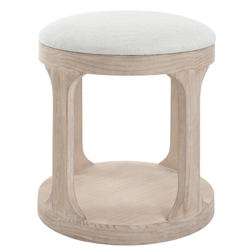 Uttermost 24076 Dennen 18"W Pine Accent Stool - Off White / Oak - Picture 4 of 7