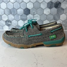 Twisted X Ladies Dust/Teal ECO Driving Moc WDM0085 Washable Insoles Sz 7.5 M New