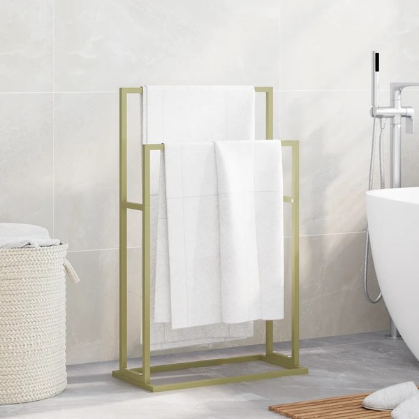 HandtuchstäNder Gold Eisen 48X24X78,5 Cm Badezimmer Freistehend-image