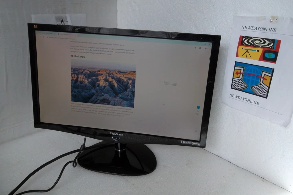 ViewSonic VX2439wm 24" LED Monitor w/Speakers 1080p Full HD DVI VGA HDMI VS12841 - Image 4 of 4