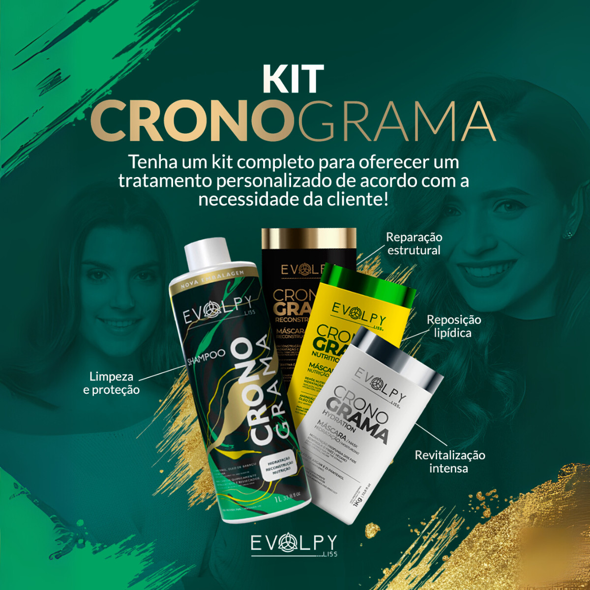 HAIR SCHEDULE KIT MAX NUTRITION SHAMPOO 1L + MASK 1KG EVOLPY LISS