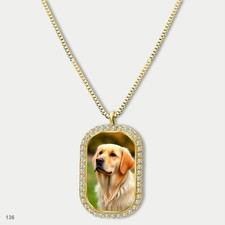 Amazing Cute Golden Retriever Dog Fashion Pendant Necklace Chain Image Dog Tag C