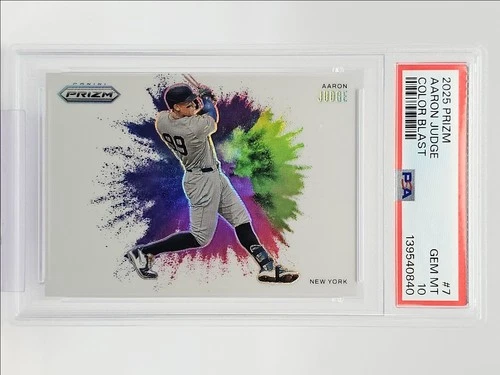AARON JUDGE 2025 PANINI PRIZM COLOR BLAST CASE HIT SSP #7 PSA 10 Q3789