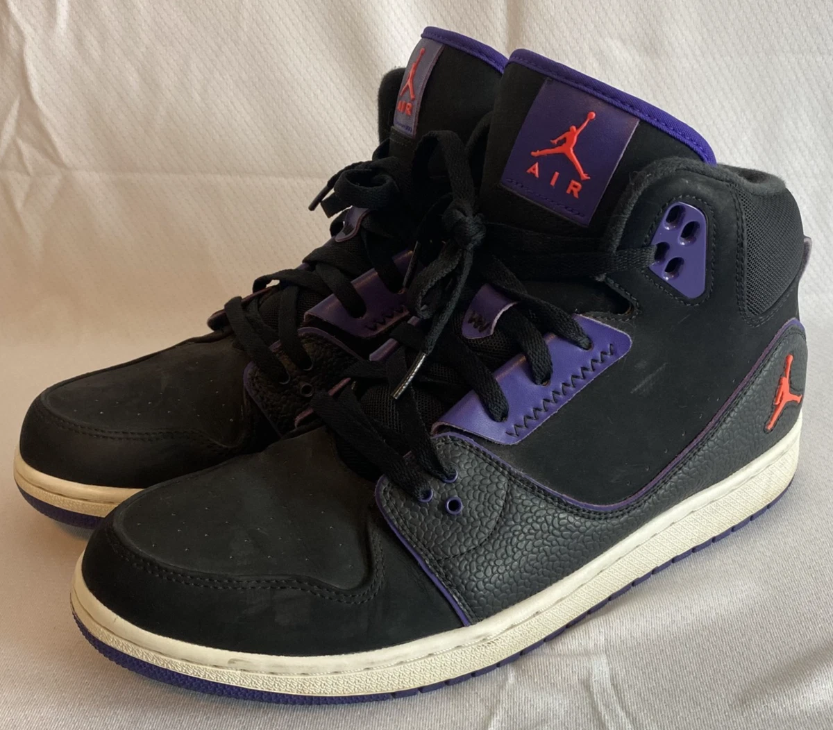 Jordan Men\'s 1 FLIGHT 2.0  Black & Purple Sneakers - Size 8 555798-017 Jordan 1 Retro High OG  main image 2