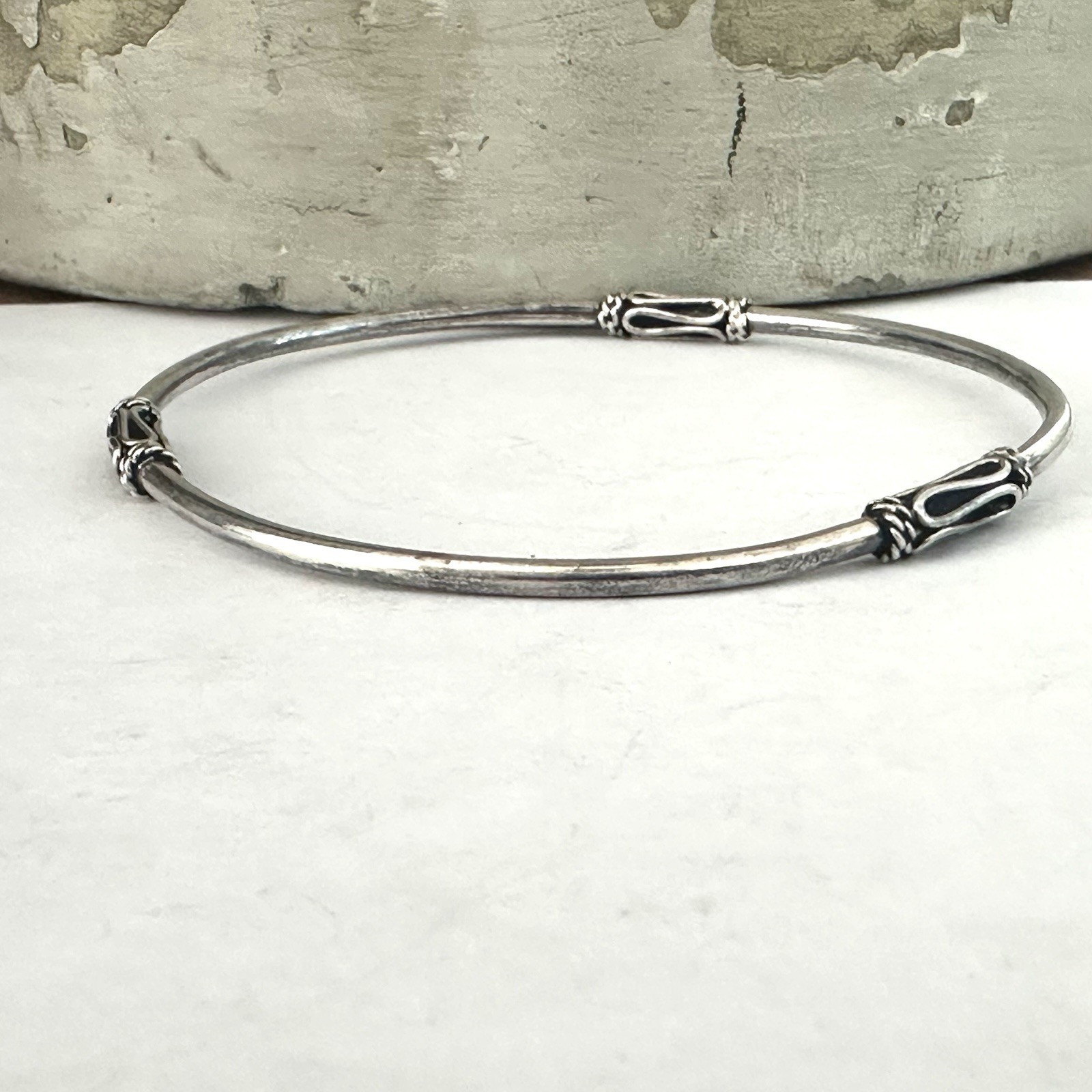 Vintage Sterling Silver 925 Stack Stacking Bracel… - image 5