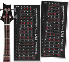 Bass Guitar Fretboard Note Map Decals/Stickers for Learning Notes, Chords  Scal