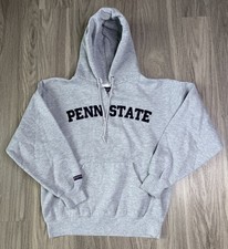 Vintage Penn State Jansport Hoodie Gray Medium Nittany Lions - Cut Neck