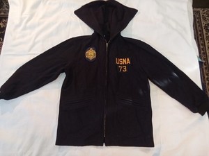 Vintage Midshipman US Naval Academy USNA Wool Jacket -Medium Zip Hood