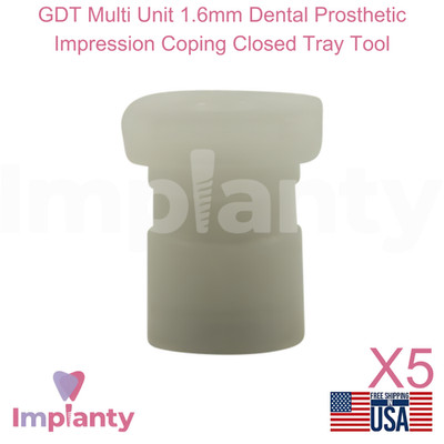 5x GDT Multi Unit 1.6mm Dental Prosthetic Impression Coping Closed Tray Tool