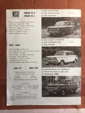 NSU 2 feuillets publicitaires 