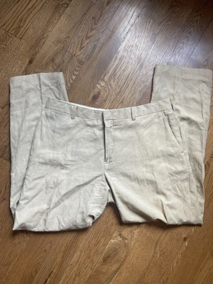 Vintage Polo Ralph Lauren Mens 36x32 Beige Linen Silk Dress Pants 
