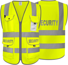 Security Vest for Security Guard 9 Pockets Meets ANSI Polyester Reflective 360