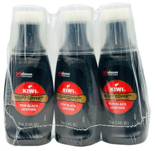 Kiwi Scuff Cover For Black Leather Polish 73mL Bottles 3 Pack Durable Shine