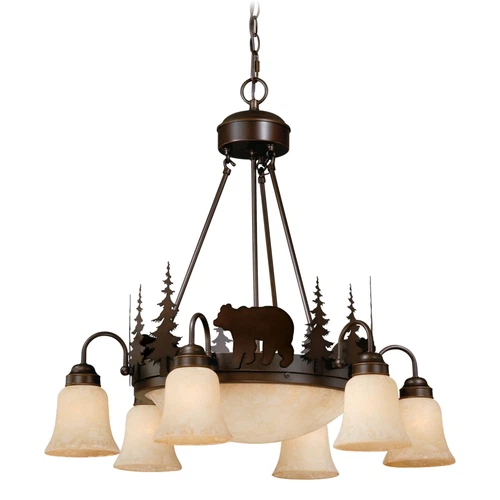 Vaxcel Lighting CH55706BBZ Burnished Bronze Bozeman Country / Rustic 9 Light Cha - Picture 1 of 3