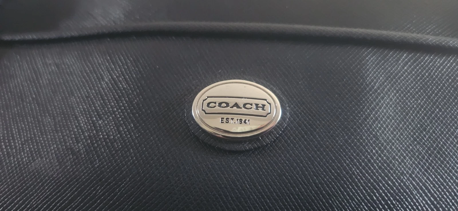 Borsa Coach Peyton F25669 Jordan in pelle nera con doppia zip doppio manico