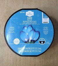 Holiday Time Blue 100-Count C9 Super Bright LED Christmas String Lights New