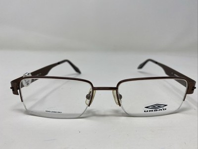 UMBRO U107 BRN 52-18-145 Brown Metal Half Rim Eyeglasses Frame WC06